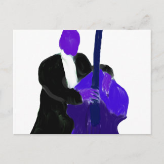 Postal Jugador de bajo recto, pintura de versión púrpura