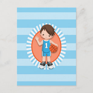 Postal Jugador de Baloncesto de Pelo Castaño