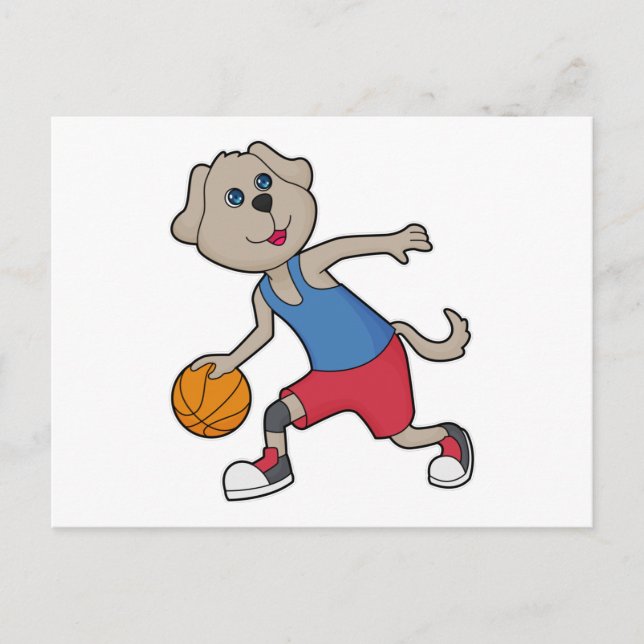 Postal Jugador de baloncesto Dog (Anverso)