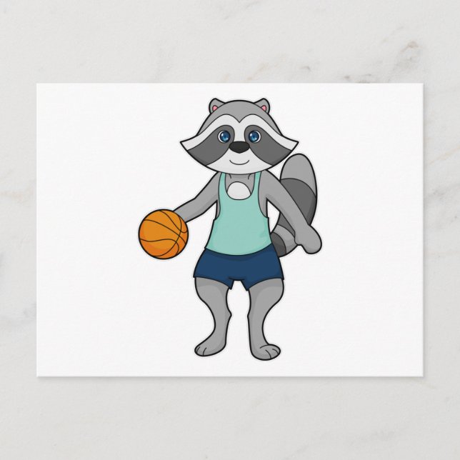 Postal Jugador de Baloncesto Mapache (Anverso)