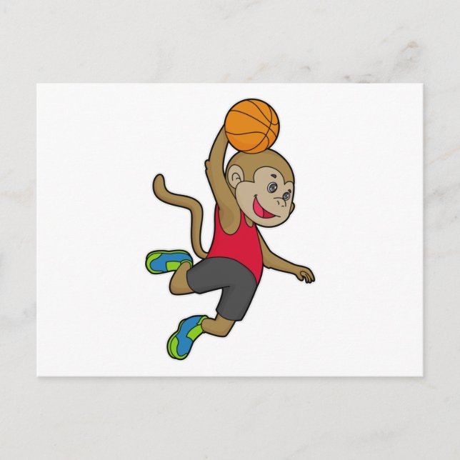 Postal Jugador de baloncesto mono Baloncesto (Anverso)
