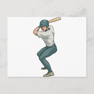 Postal jugador de béisbol blanco