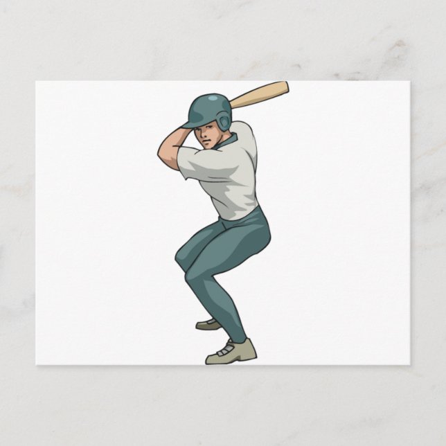 Postal jugador de béisbol blanco (Anverso)