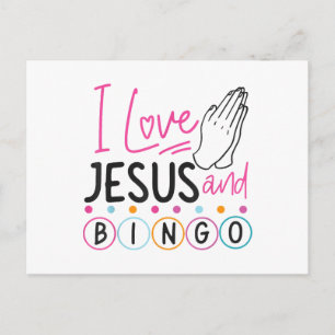 Postal Jugador de Bingo Jesús Fe Católica Yo Amo a Jesús 