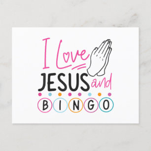 Postal Jugador de Bingo Jesús Fe Cristiano Amo A Jesús Y
