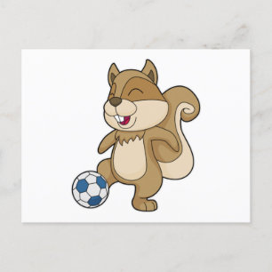 Postal Jugador de fútbol ardilla Fútbol