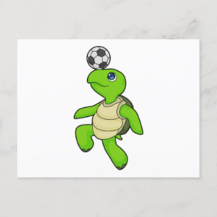 Postal jugador de fútbol de tortuga