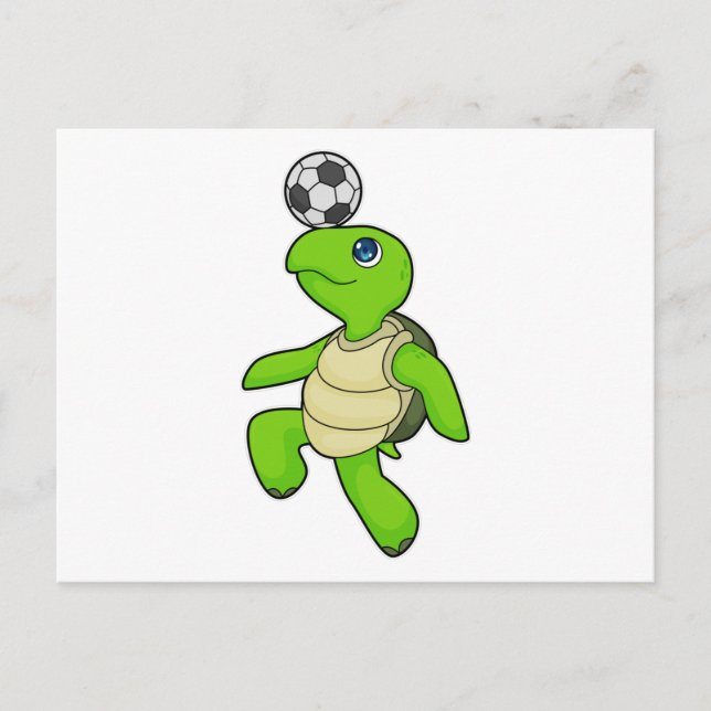 Postal jugador de fútbol de tortuga (Anverso)