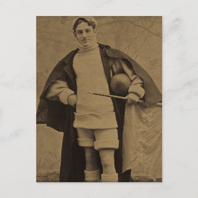 Postal Jugador de fútbol de Yale de los años 1880 (Anverso)
