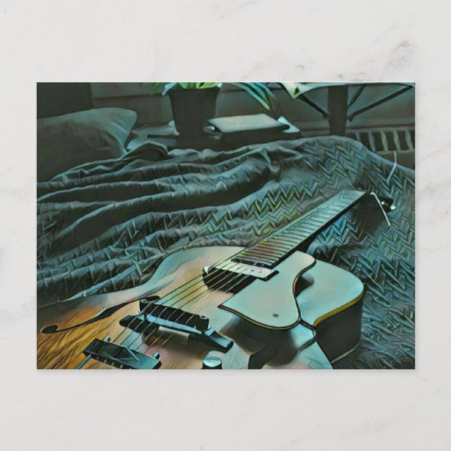 Postal Jugador de guitarra acústica (Anverso)