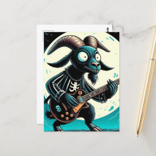 Postal Jugador de guitarra de cabra negra