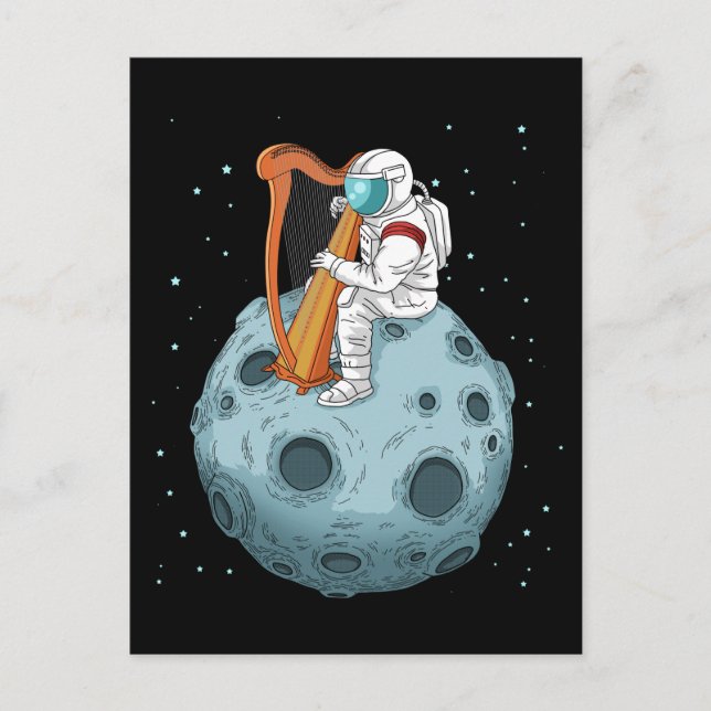 Postal Jugador de Harp Regala a Chicas Harpist Gigante Mu (Anverso)