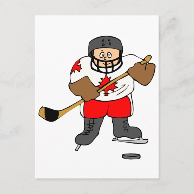 Postal Jugador de hockey de Canadá (Anverso)