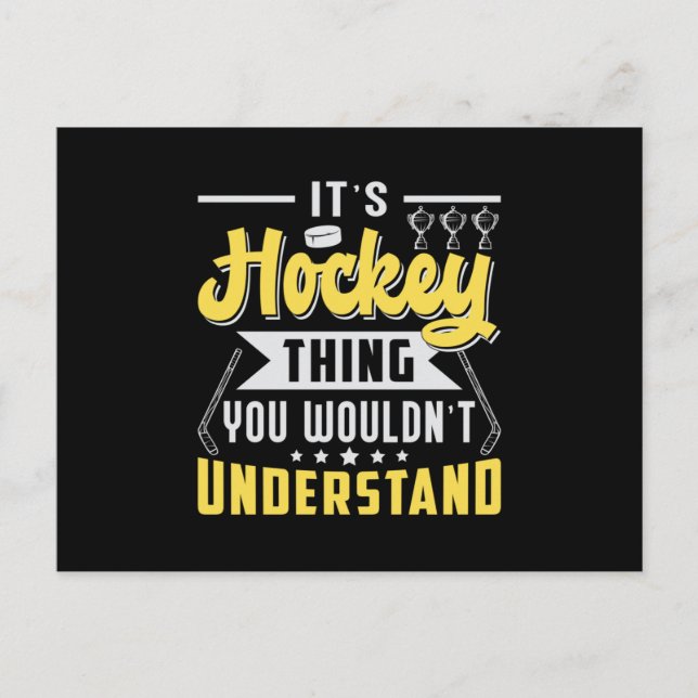 Postal Jugador de hockey de hielo Palo Equipo de deportes (Anverso)