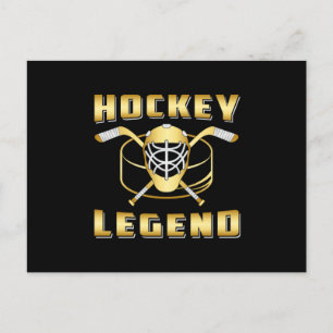 Postal Jugador de hockey de hielo Palo Equipo Deportivo P