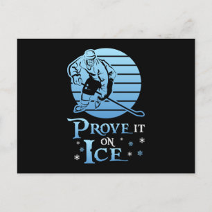 Postal Jugador de hockey de hielo Stick Equipo deportivo