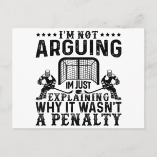 Postal Jugador de Hockey Discutiendo Regalo Divertido Hoc