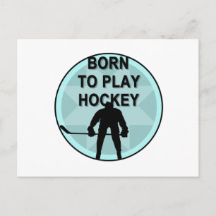Postal Jugador de hockey nacido para jugar camisetas y re