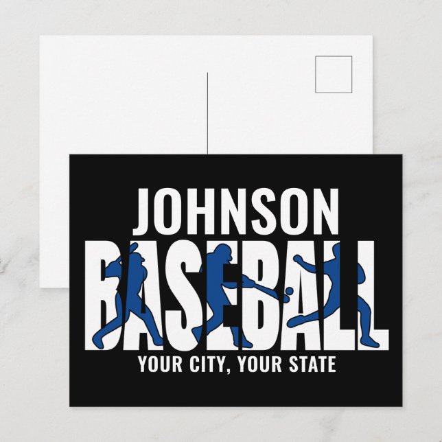 Postal Jugador de Juego de Béisbol ADD NAME (Anverso / Reverso)