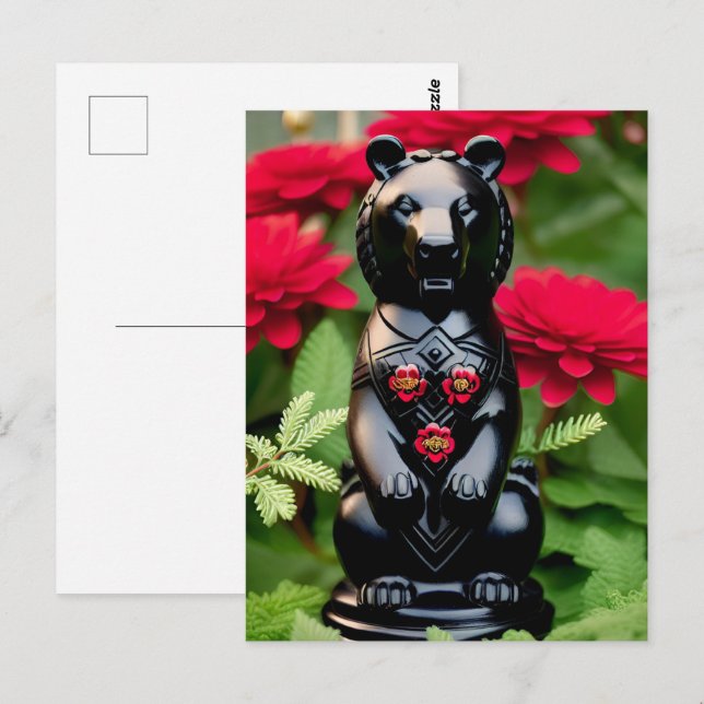 Postal Jugador de juego de oso negro (Anverso / Reverso)