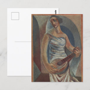 Postal Jugador de Mandolin por Juan Gris