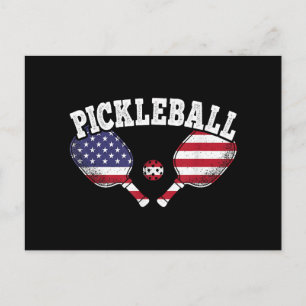 Postal Jugador de Pickleball de la Bandera de EE. UU. Amo