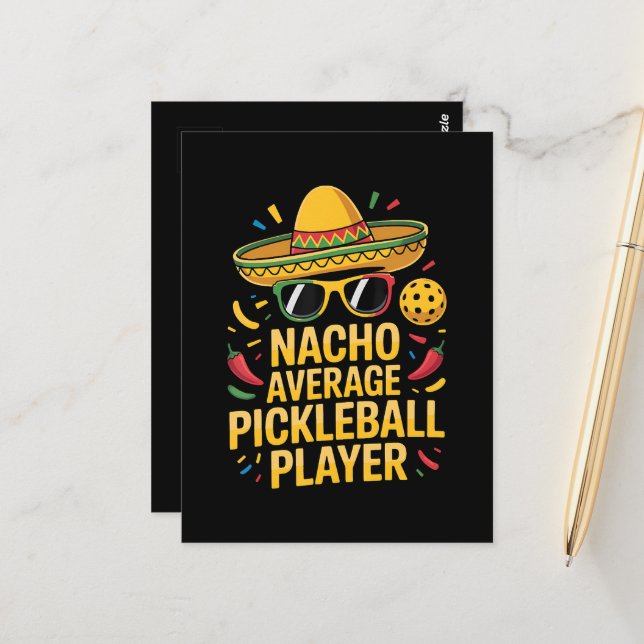 Postal Jugador de Pickleball No Promedio (Anverso/Reverso In Situ)