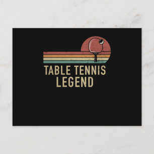 Postal Jugador de ping pong con leyenda de tenis
