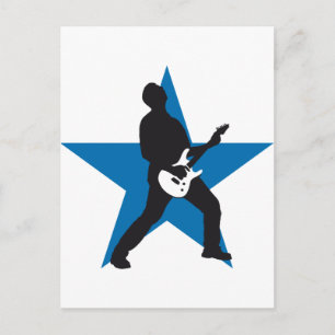 Postal jugador de rock e-guitar