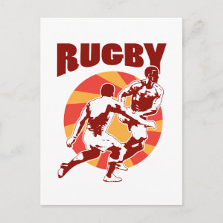 Postal Jugador de rugby que pasa por el estilo retro