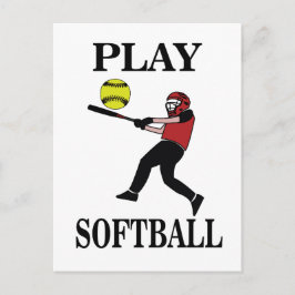 Postal Jugador de Softbol Juega a Softball