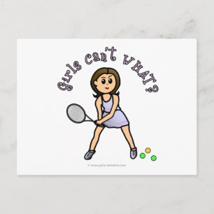 Postal Jugador de tenis Chica ligero