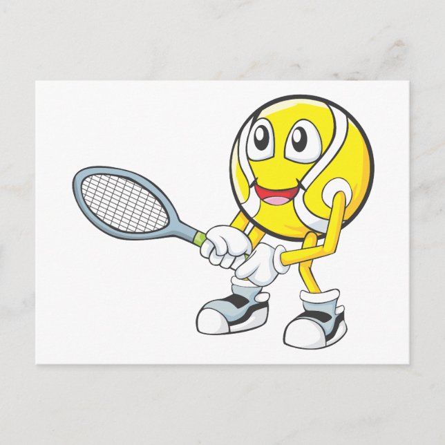 Postal Jugador de tenis feliz (Anverso)