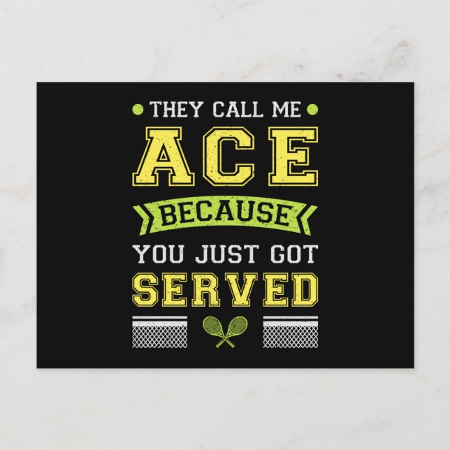 Postal Jugador de tenis Match Racket Court Divertido (Anverso)