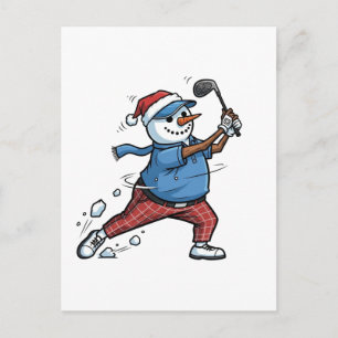 Postal  Jugador de Tenis Muñeco de Nieve Navidad 2026 Fie