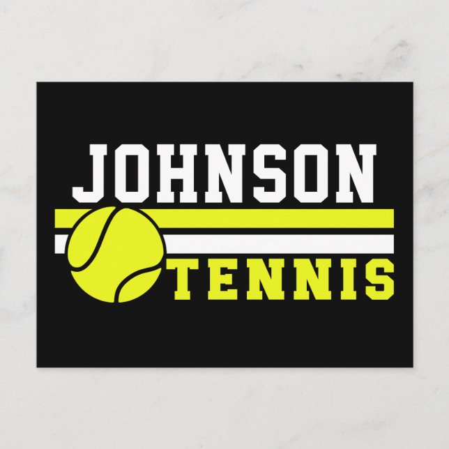Postal Jugador de Tenis NAME Juego de Pelota Cancha Perso (Anverso)