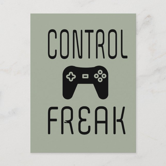 Postal Jugador de videojuegos adicto al control (Anverso)