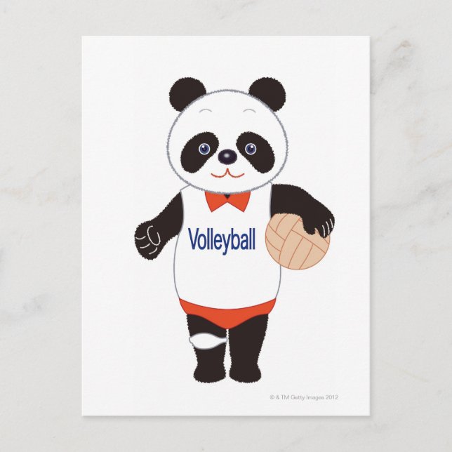 Postal Jugador de voleibol de Panda (Anverso)