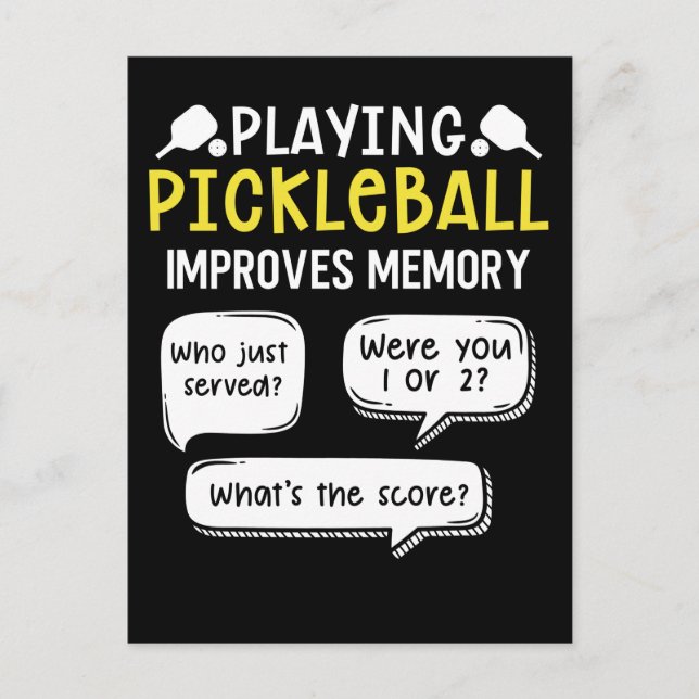 Postal Jugador Divertido de Pickleball Deportivo (Anverso)