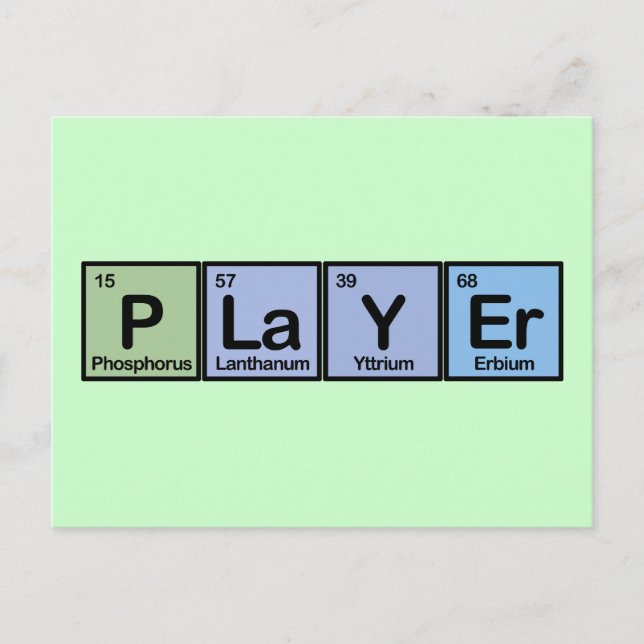 Postal Jugador hecho de Elementos (Anverso)