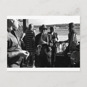 Postal Jugador saxofón