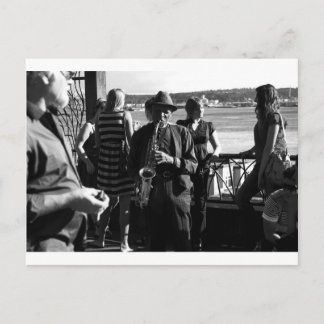 Postal Jugador saxofón