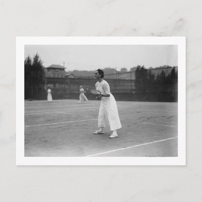 Postal Jugadora de tenis lista Fotografía (Anverso)