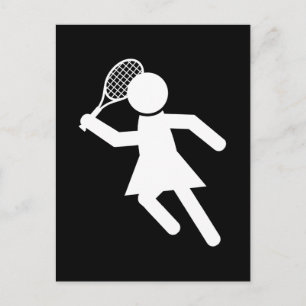 Postal Jugadora de tenis mujer - Símbolo de tenis (en neg