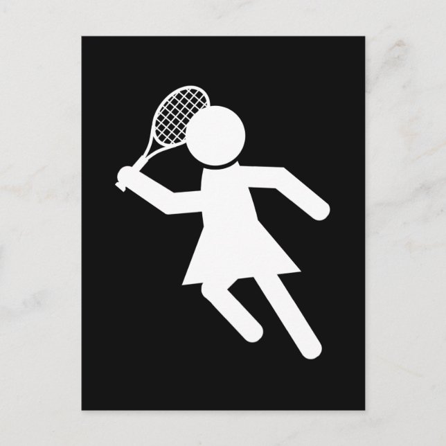 Postal Jugadora de tenis mujer - Símbolo de tenis (en neg (Anverso)