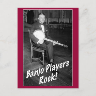 Postal Jugadores de Banjo Rock Postcard
