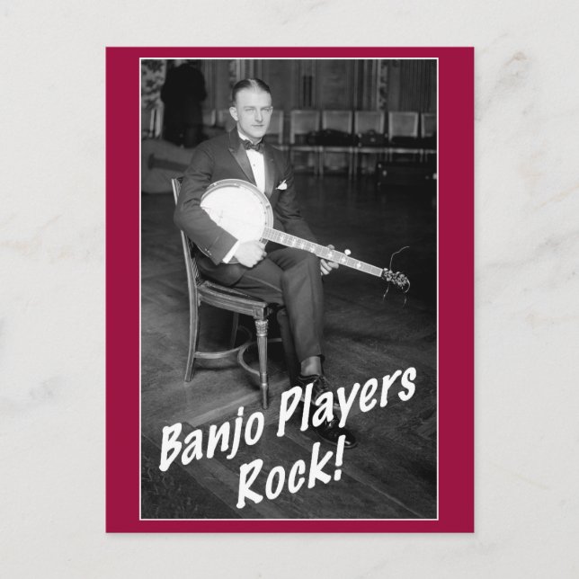 Postal Jugadores de Banjo Rock Postcard (Anverso)