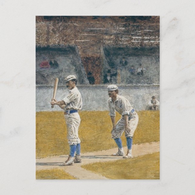 Postal Jugadores de béisbol practicando - Thomas Eakins (Anverso)