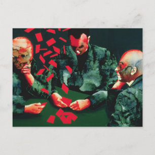 Postal Jugadores de cartas 1987