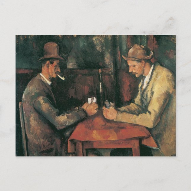 Postal Jugadores de cartas de Paul Cezanne, Bella Artes d (Anverso)